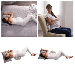Boppy wedge pregnancy pillow, removable cover, grey chevron design